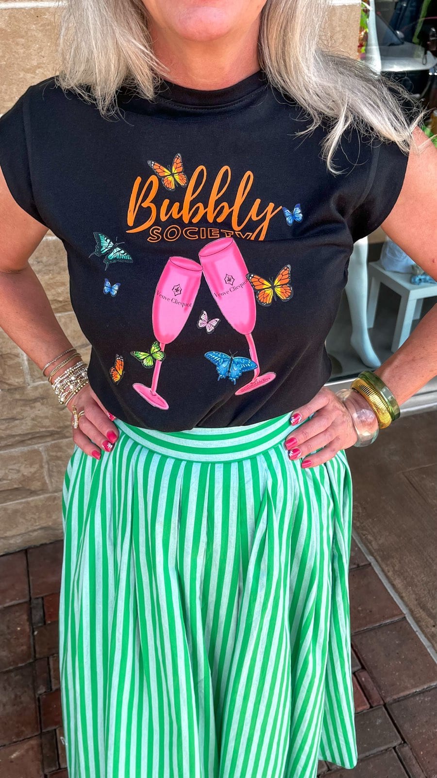 Girl Babble Tees Graphic Tee Bubbly Society Tee - Pink