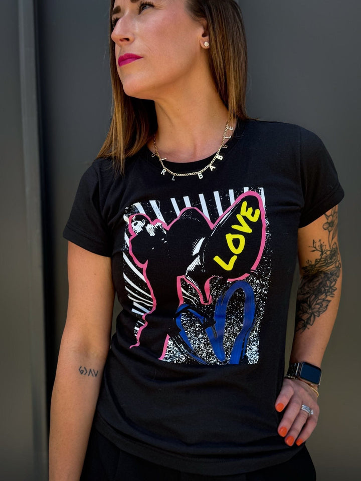 Girl Babble Tees Graphic Tee Neon Love Tee