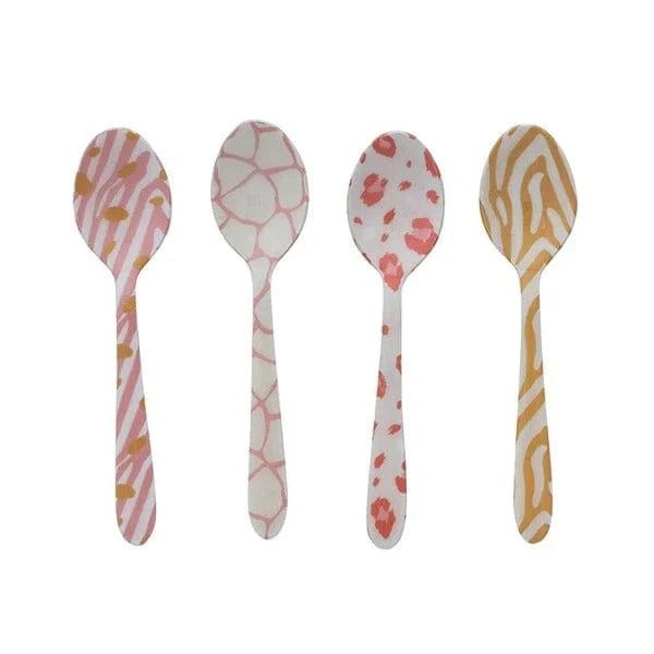 Hazel Mazel Spoons Animal Print / Set of 4 Enameled Stainless Spoon