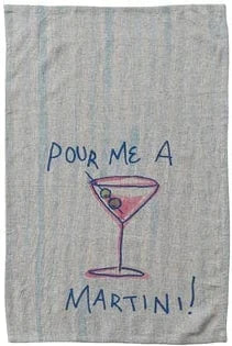 Hazel Mazel Tea Towel Manhattan Linen Blend Printed Dish Towel
