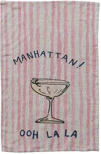 Hazel Mazel Tea Towel Martini Linen Blend Printed Dish Towel