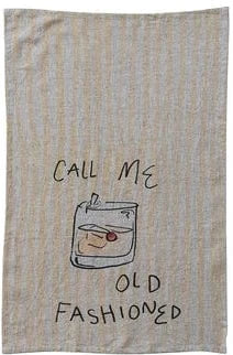 Hazel Mazel Tea Towel Old Fashioned Linen Blend Printed Dish Towel