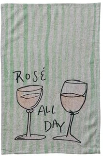 Hazel Mazel Tea Towel Rose Linen Blend Printed Dish Towel