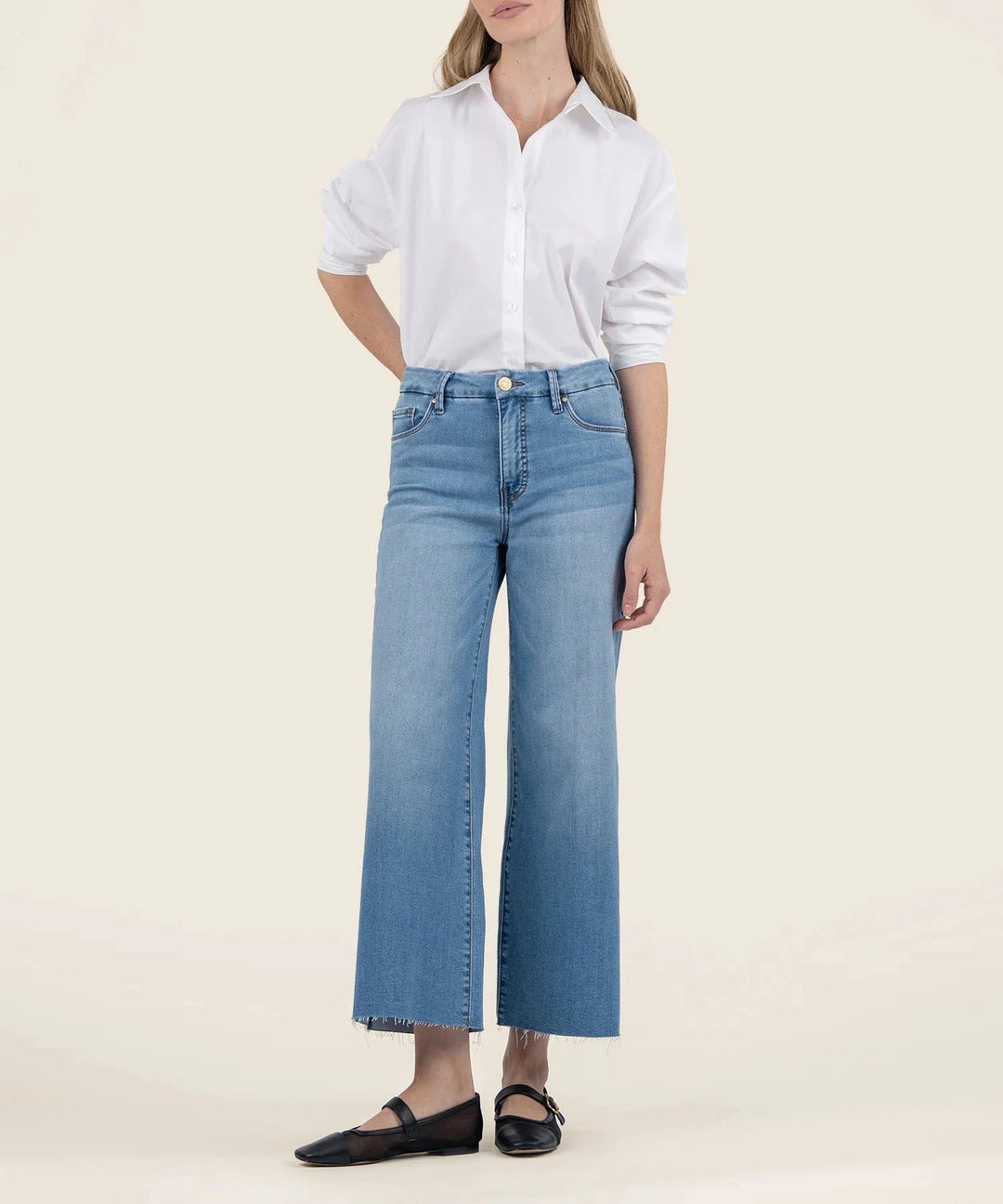 KUT from the Kloth Denim Deference w/ Light Wash / 00 Meg High Rise Wide Leg - KG1516MH1
