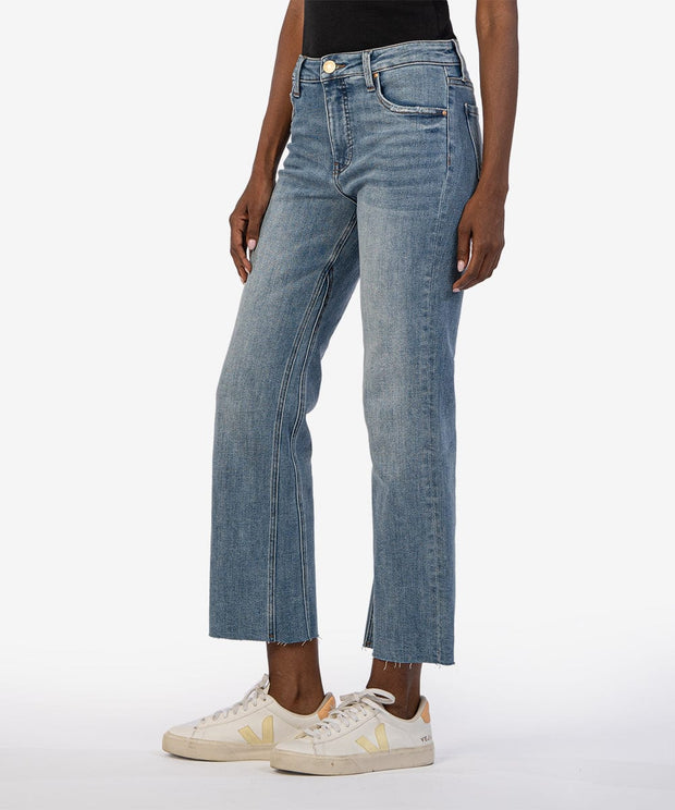 KUT from the Kloth Denim Medium Wash / 0 Kelsey High Rise Fab Ab Ankle Flare (Comprehensive Wash)