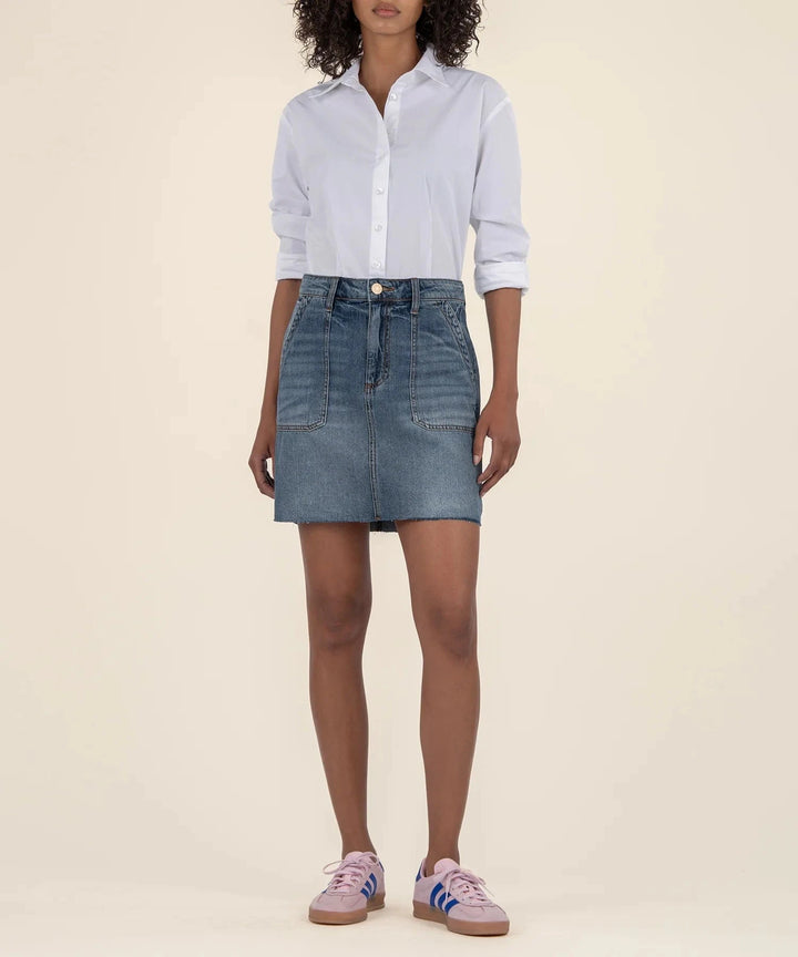 KUT from the Kloth Skirt Bristol Denim Skirt