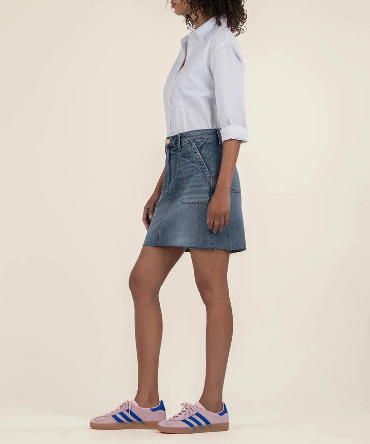 KUT from the Kloth Skirt Bristol Denim Skirt