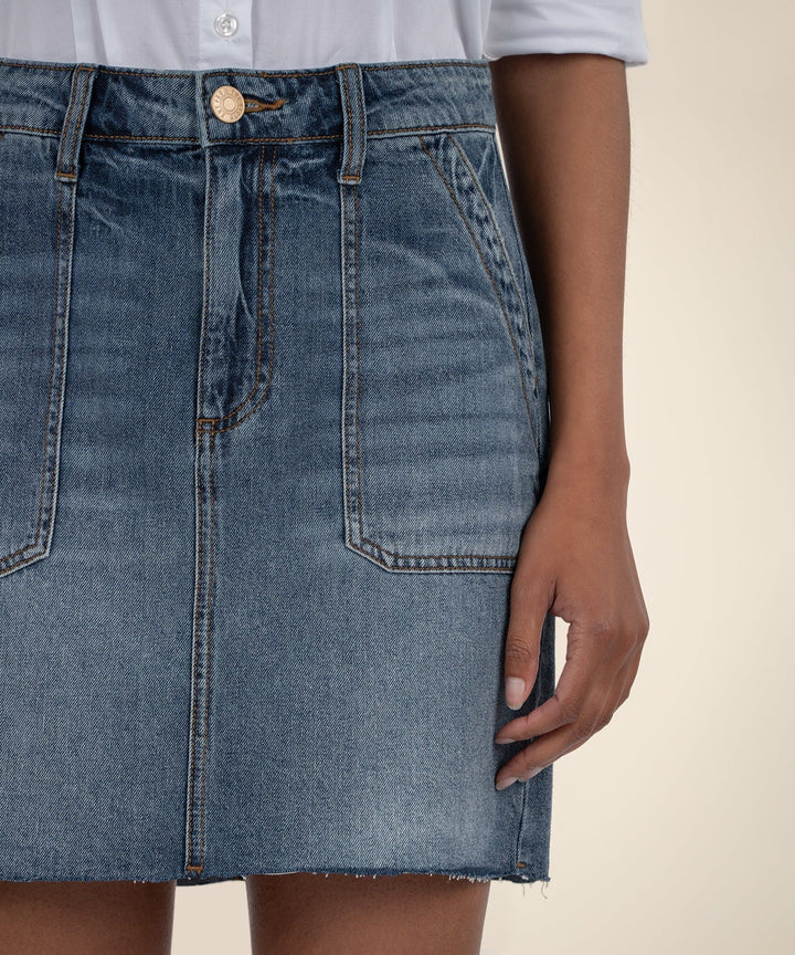 KUT from the Kloth Skirt Medium Wash / 0 Bristol Denim Skirt