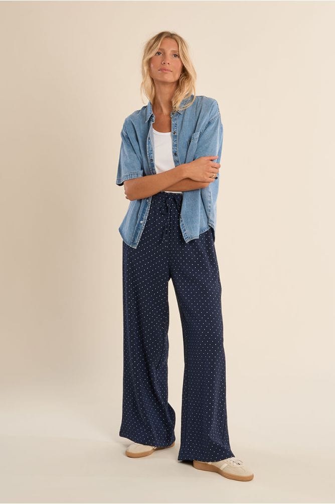 Rachel Dot Pants – Teal Poppy