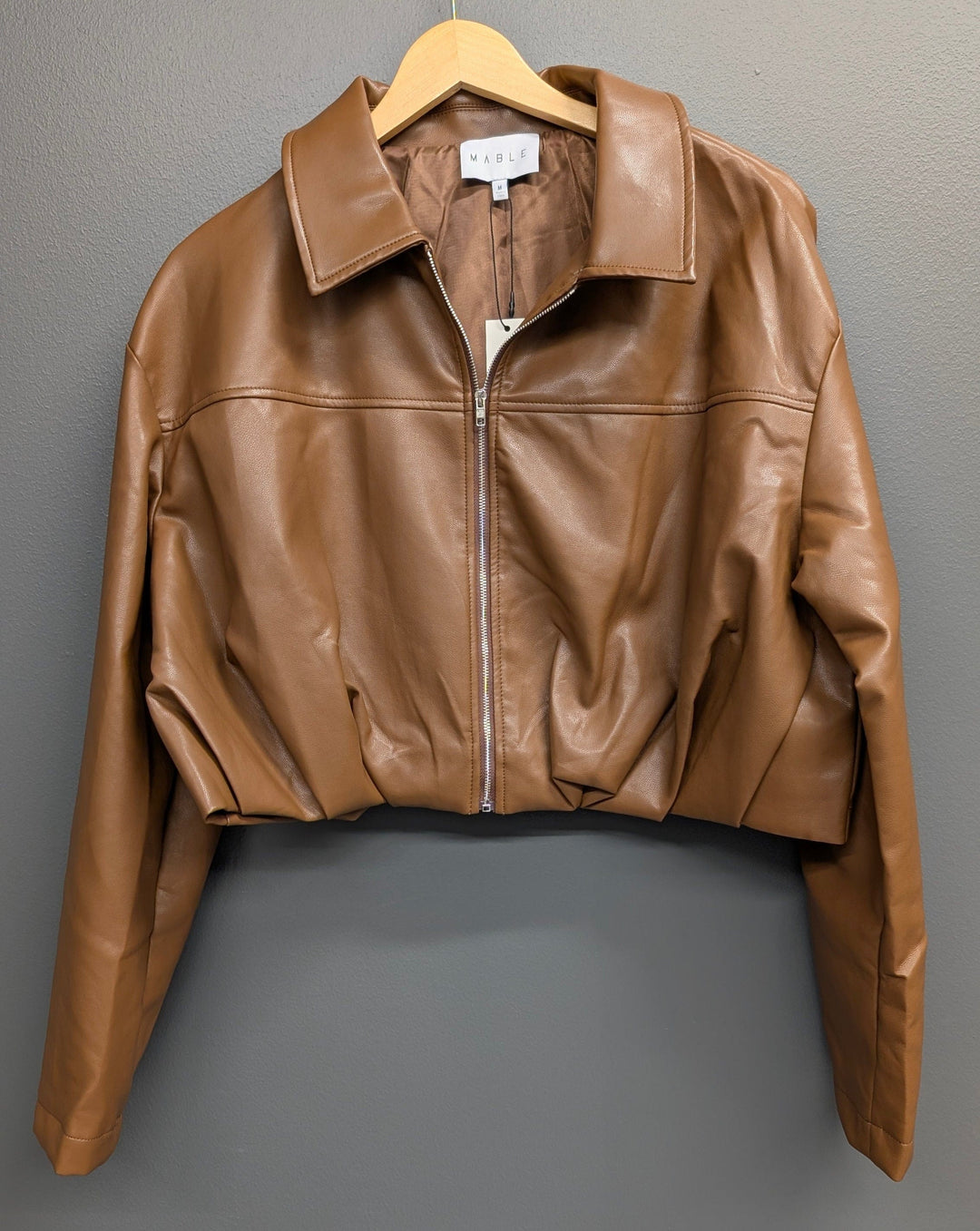 Mable Jacket Brown / S Mable Cropped Zip Jacket