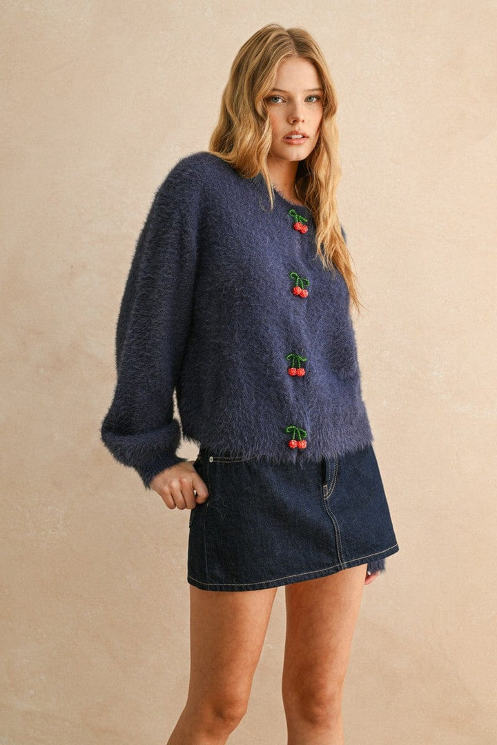 Miou Muse Cardigan Claire Cherry Button Cardi