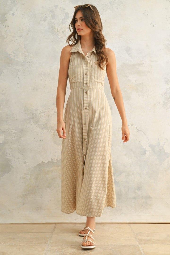Miou Muse Dress Tan / S Palmer Shirt Dress