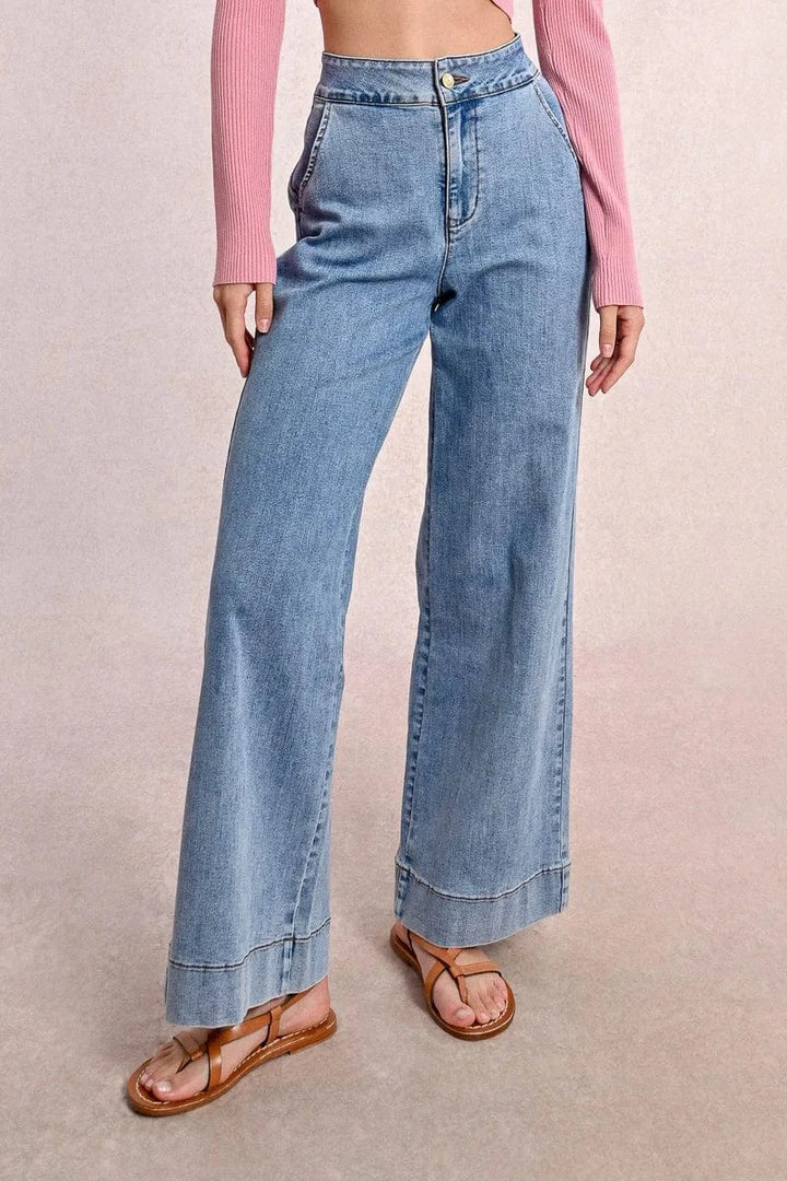 Molly Bracken Denim Light Blue / 25 Mindy Wide Jeans