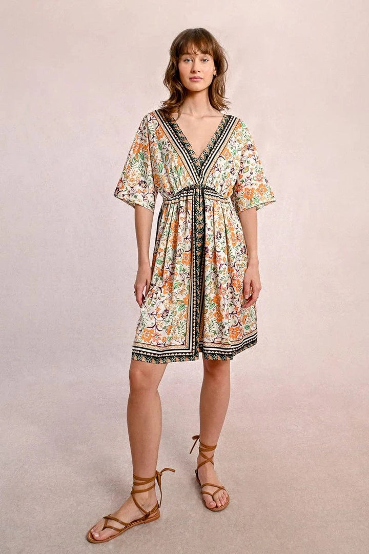 Molly Bracken Dress Off White / Clementine / XS Saylor Flared Rove