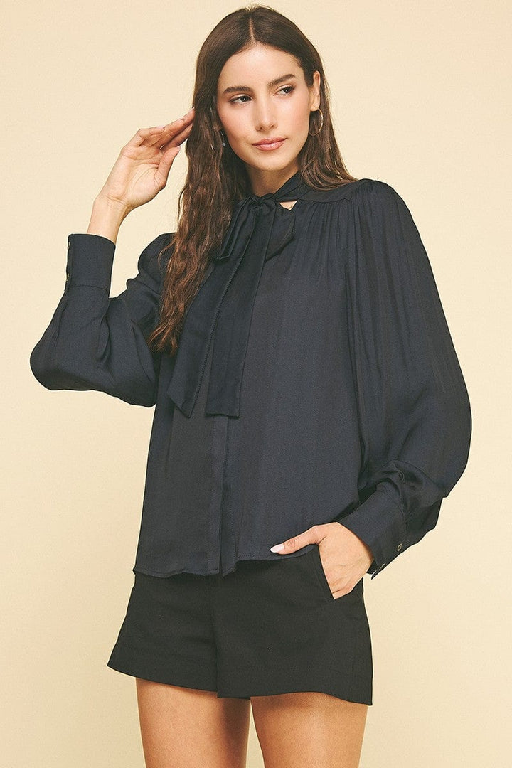 Pinch Top Andrea Tie Neck Top