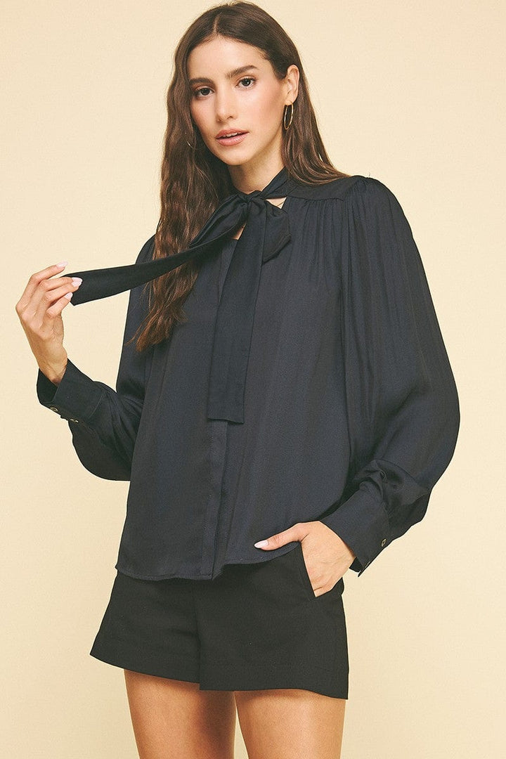 Pinch Top Andrea Tie Neck Top