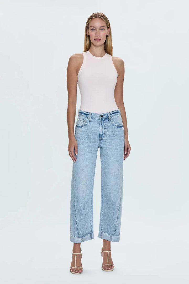Pistola Denim Kacey Mid Rise Cuffed Straight Jean