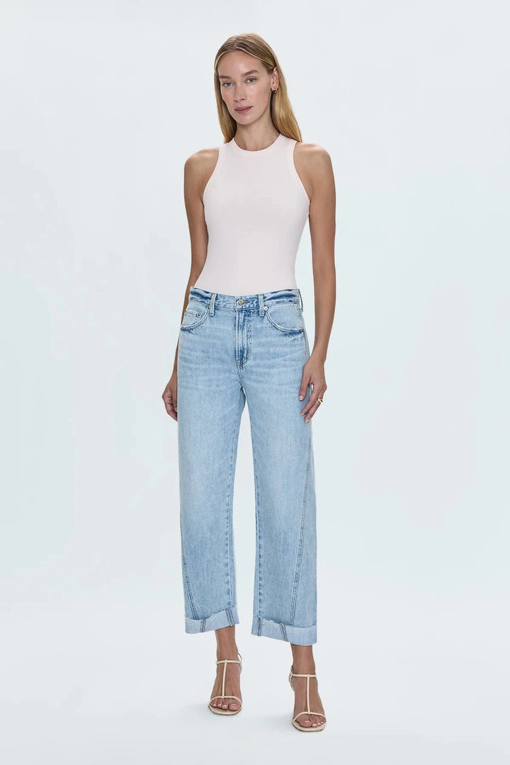 Pistola Denim Kacey Mid Rise Cuffed Straight Jean