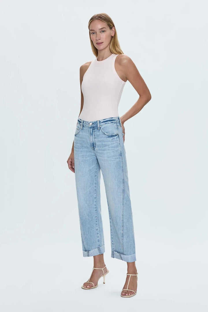 Pistola Denim Kacey Mid Rise Cuffed Straight Jean