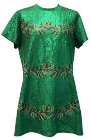 Queen of Sparkles Dress Green / XS Full Sequin Green Tinsel Dress