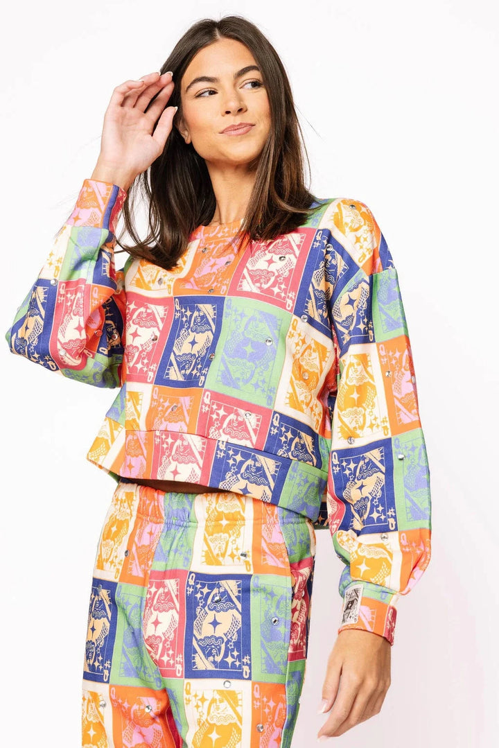 Queen of Sparkles Sweatshirt Fall Colorblock Queen Logo Sweatshirt