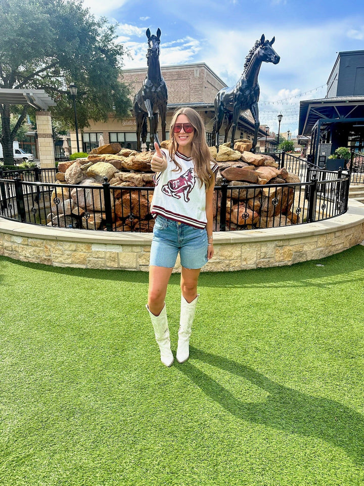 Queen of Sparkles Tank Licensed Texas A&M Full Sequin Mascot Tank