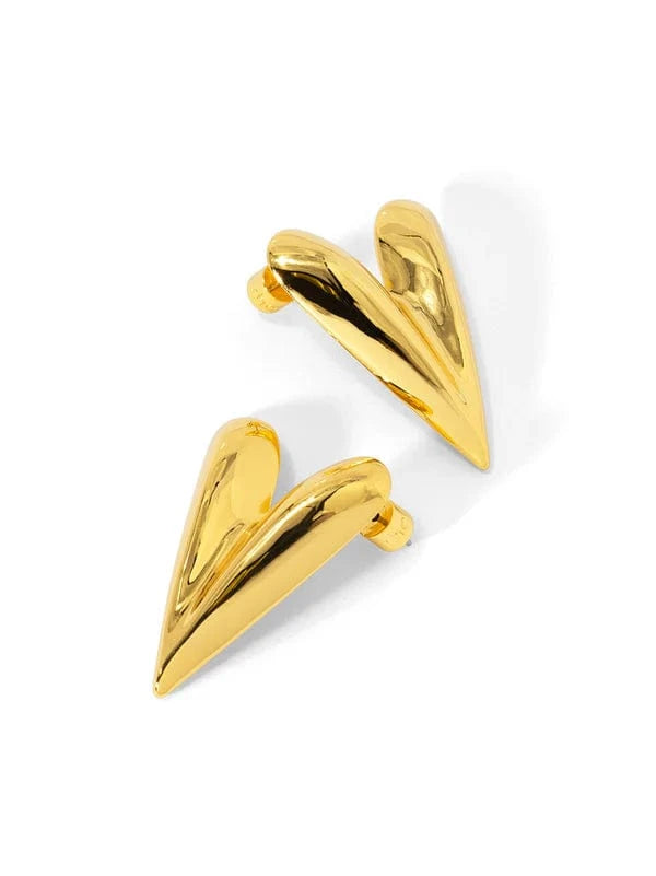 RHO Jewelry Earrings Gold Puffy Textured Heart Drop Earring RE2992