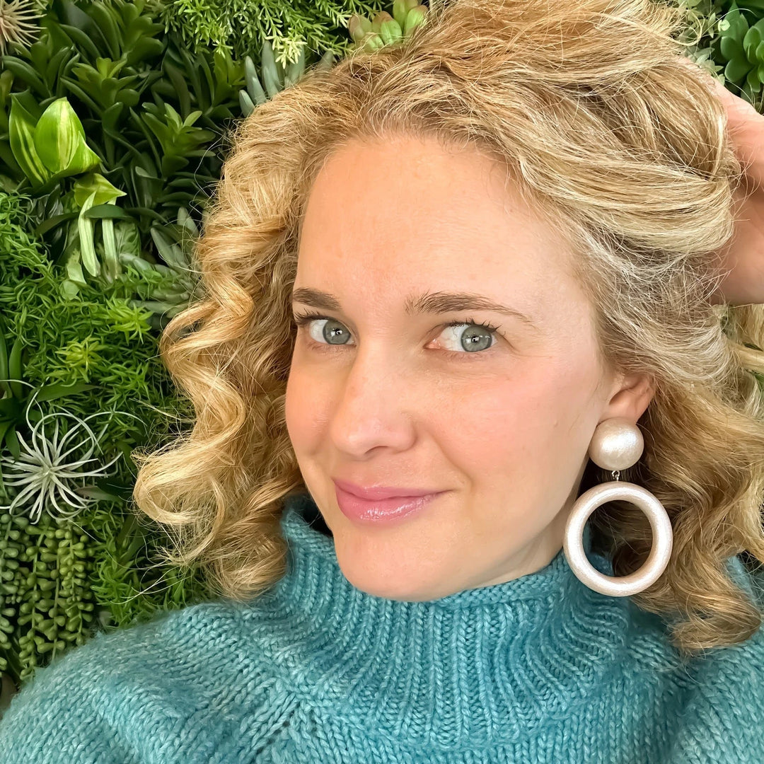 Rosie + Belle Earrings Wood Drop Hoops