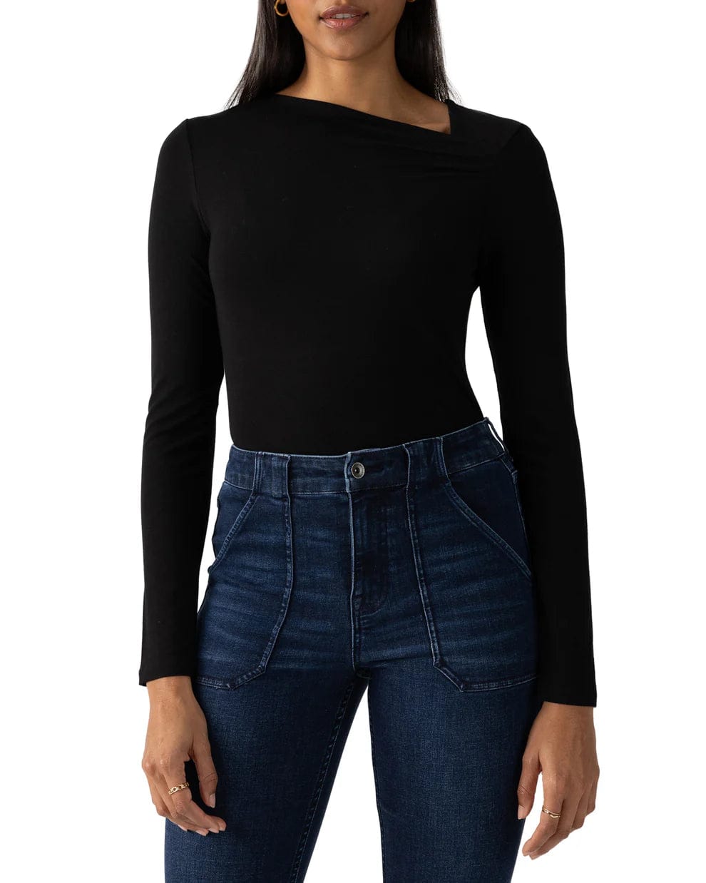 Sanctuary Top Asymmetrical Neck Top
