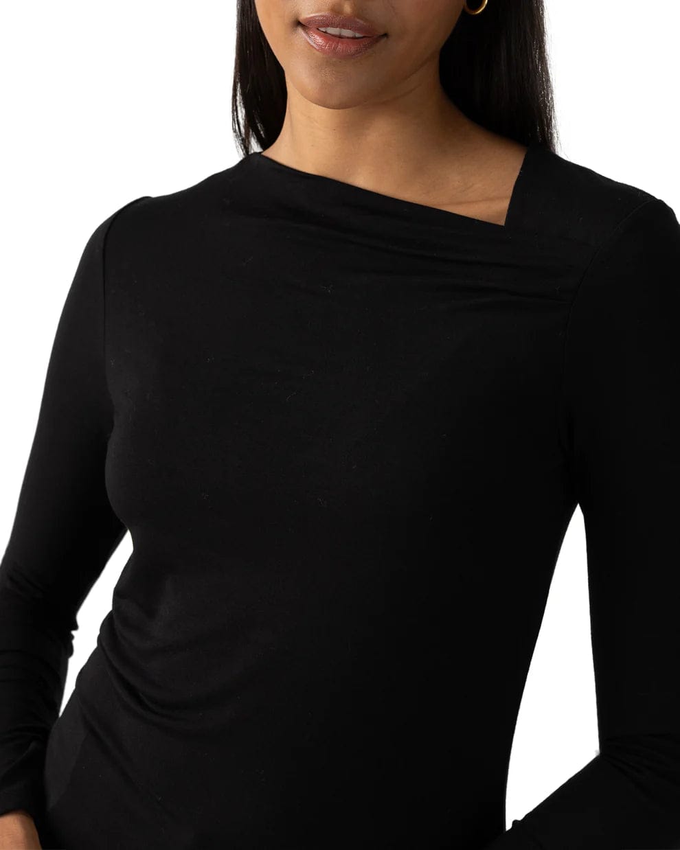 Sanctuary Top Black / S Asymmetrical Neck Top