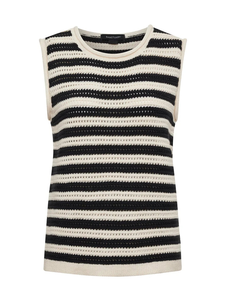 Sanctuary Top Crochet Shell Sweater