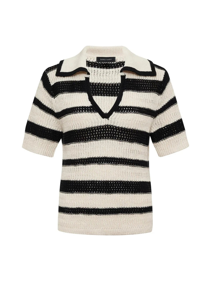 Sanctuary Top Knitted Collared Top