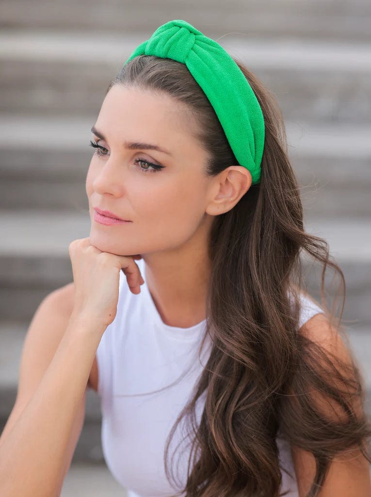 Shiraleah Headbands Green Knotted Terry Headband