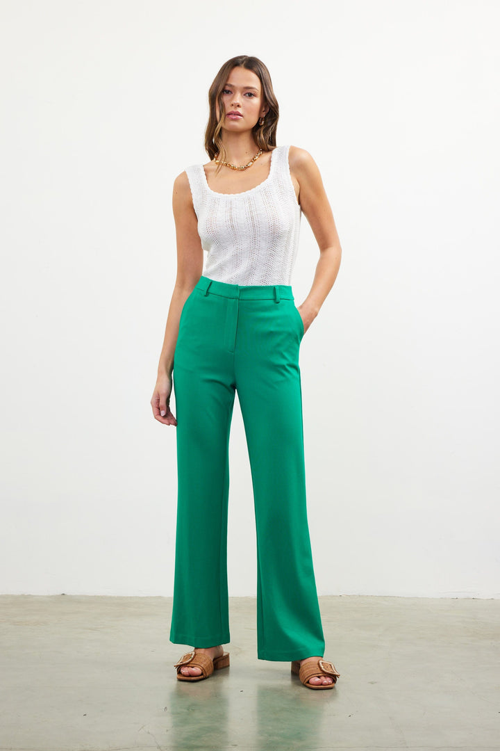Skies Are Blue Pants Kelly Green / XS Celine Straight Fit Pants