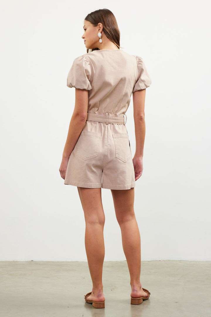 Skies Are Blue Romper Ella Puff Sleeve Romper