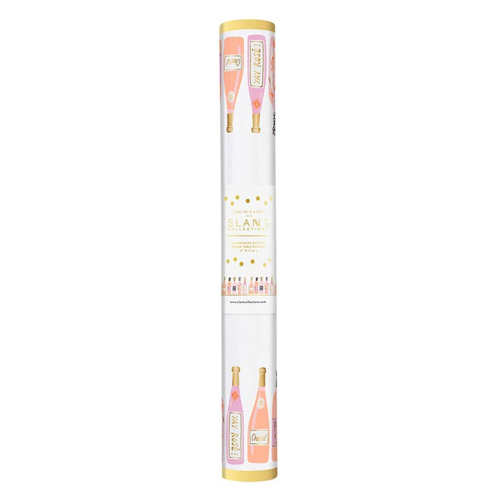 Slant Collections Decor Foil Table Runner - Champagne Bottles