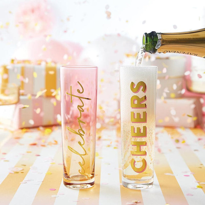 Slant Collections Drinkware Tall Champagne Glass - Cheers