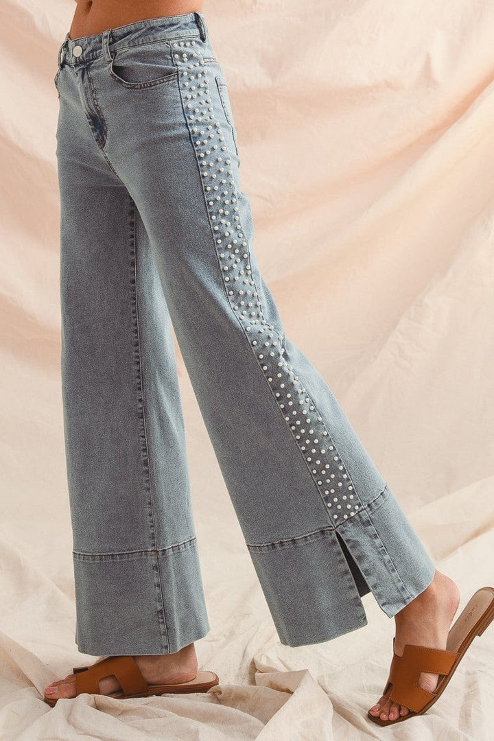So Me Denim Light Denim / S Leona Pearl Flare Jeans