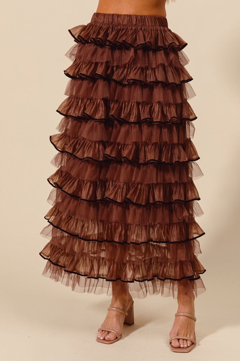 So Me Skirt Mocha / S Estella Layered Tulle Skirt