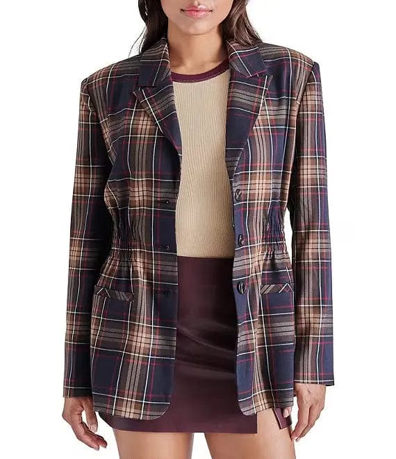 Steve Madden Jacket Navy Plaid / XS Frida Plaid Jacket