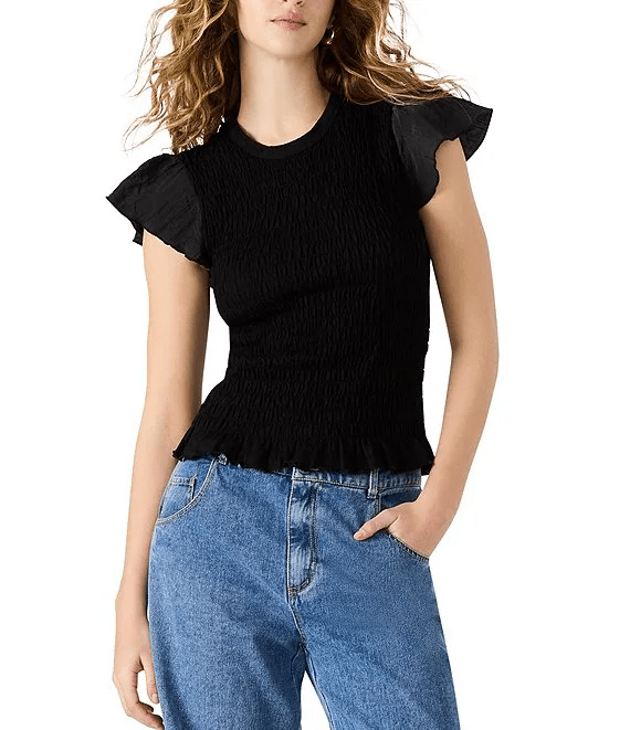 Steve Madden Top Black / XS Cecile Peplum Top