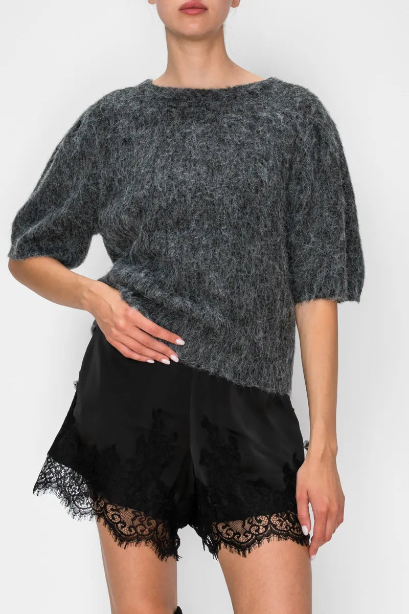 Amira Lace Trim Shorts – Teal Poppy