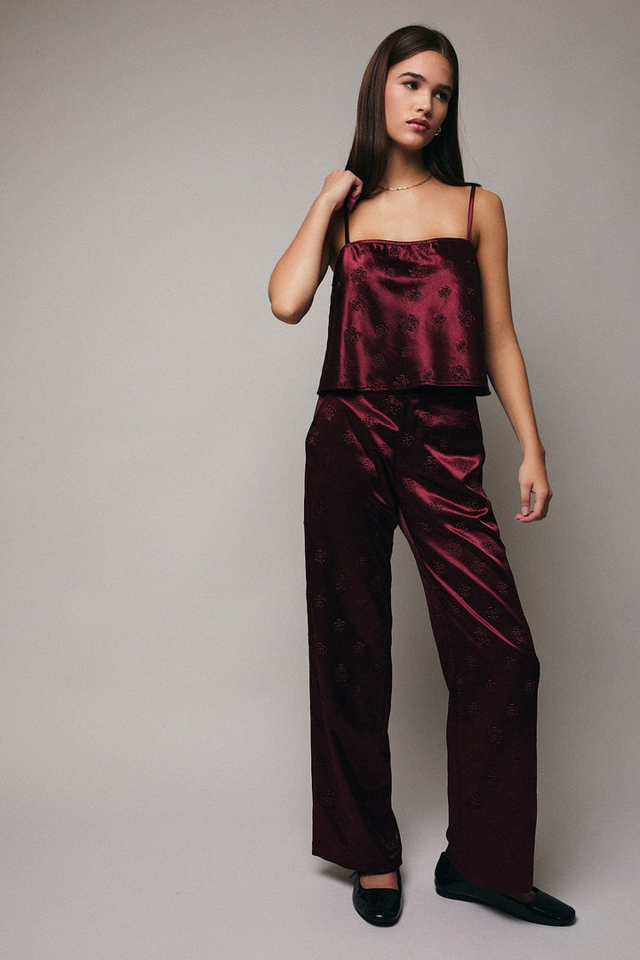 Sunday Edition Set Burgundy / S Giana Satin Bias Set