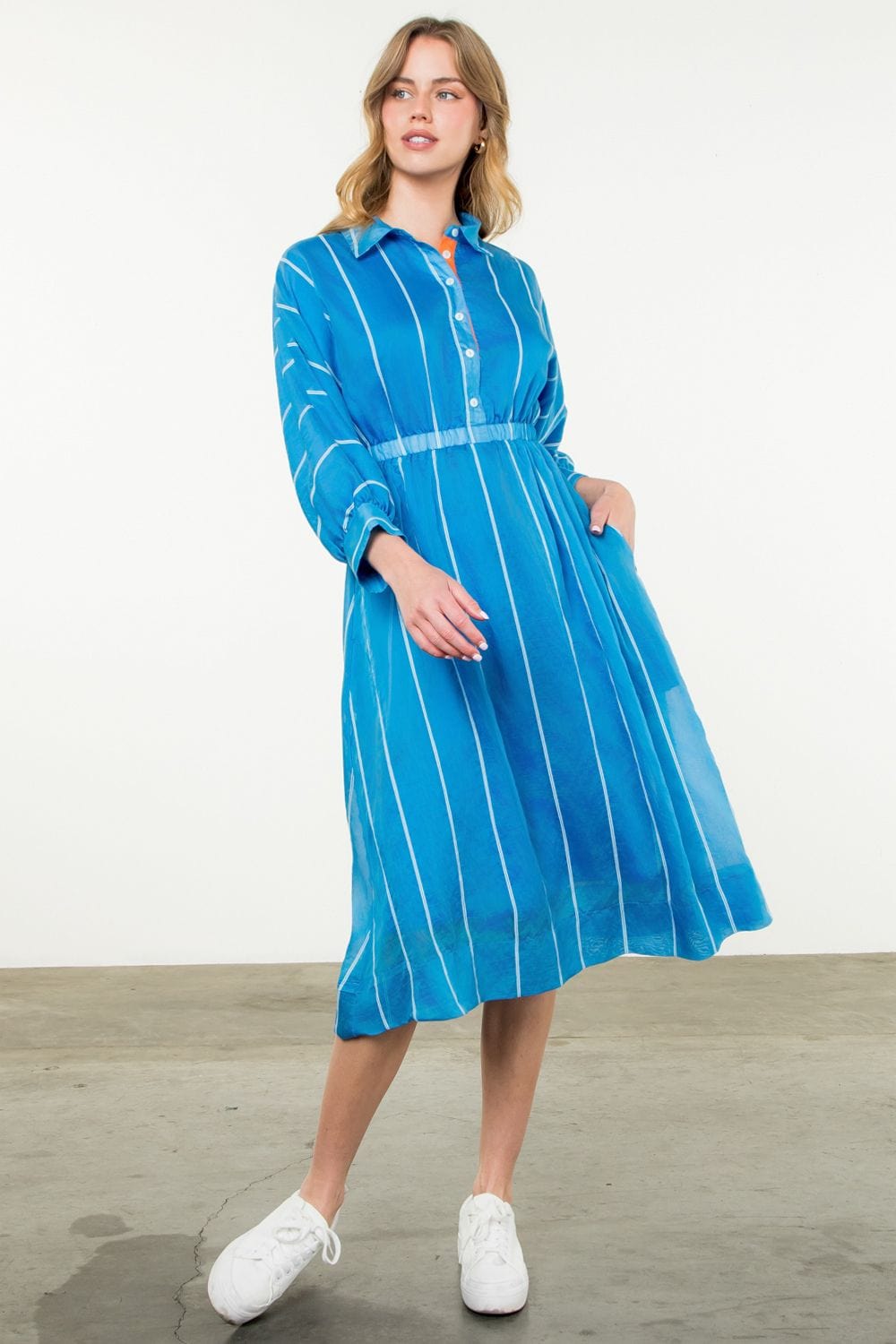THML Dress Blue / XS Eva Striped Dress