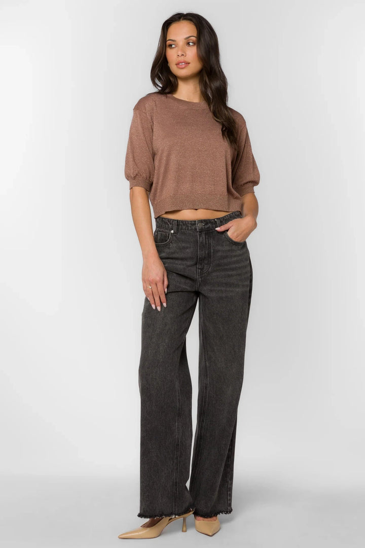 Velvet Heart Sweater Fendy Cognac Metallic Sweater