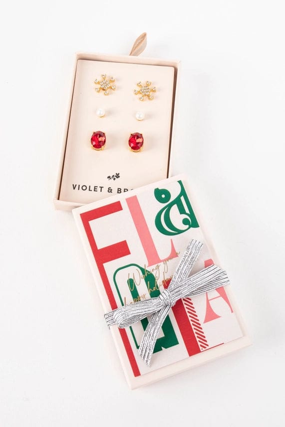Violet & Brooks Earrings Ruby Clara Boxed Holiday Earring Trio