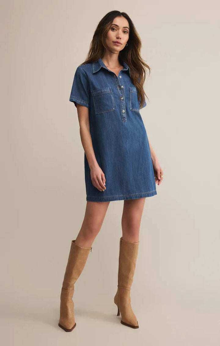 Z Supply Dress Kellie Denim Mini Dress