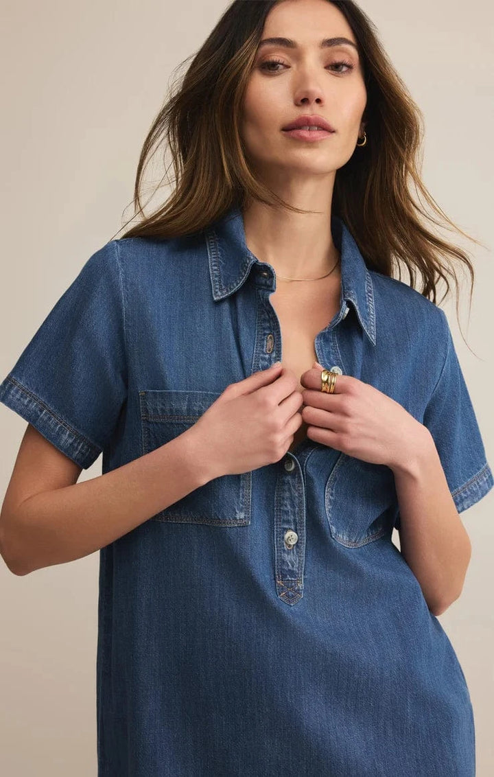 Z Supply Dress Kellie Denim Mini Dress