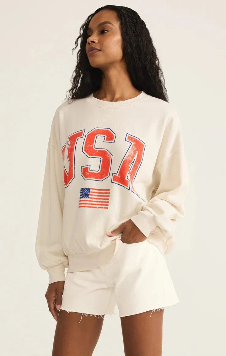 Z Supply Sweatshirt Flag Sunday Sweatshirt