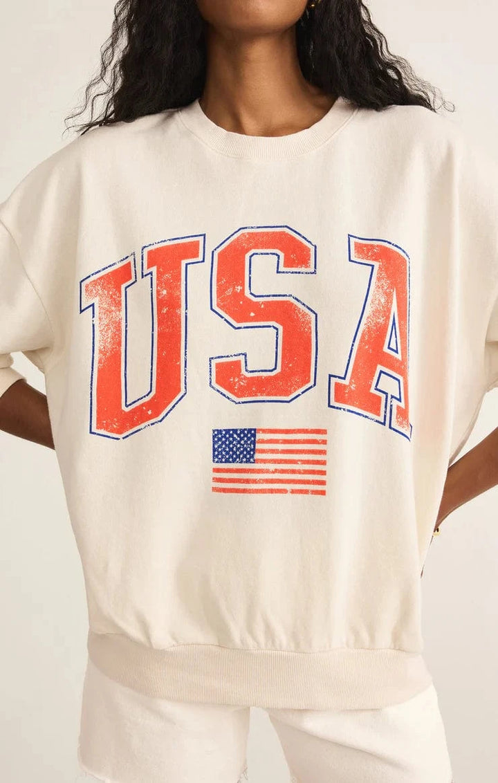 Z Supply Sweatshirt Flag Sunday Sweatshirt